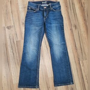 Vintage Wrangler Women's Dark Blue Boot Cut Low Rise Jeans 9×30